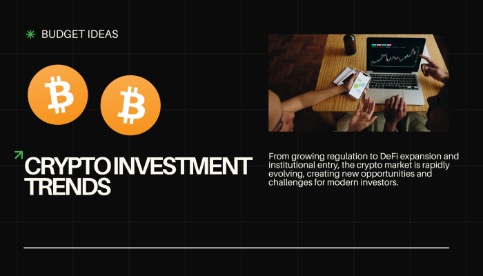 Latest trends in cryptocurrency investment including DeFi growth, regulation, and institutional adoption